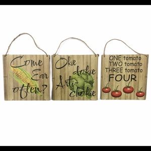 Kitchen Wall Hanging Plaques Farmhouse Vegetable